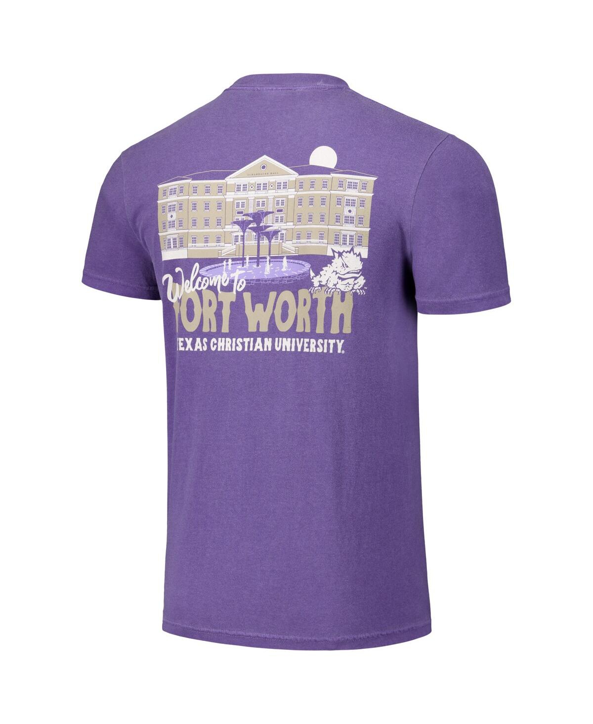 Image One Men's And Women's Purple Tcu Horned Frogs Hyper Local Welcome To Campus T-shirt In Purple