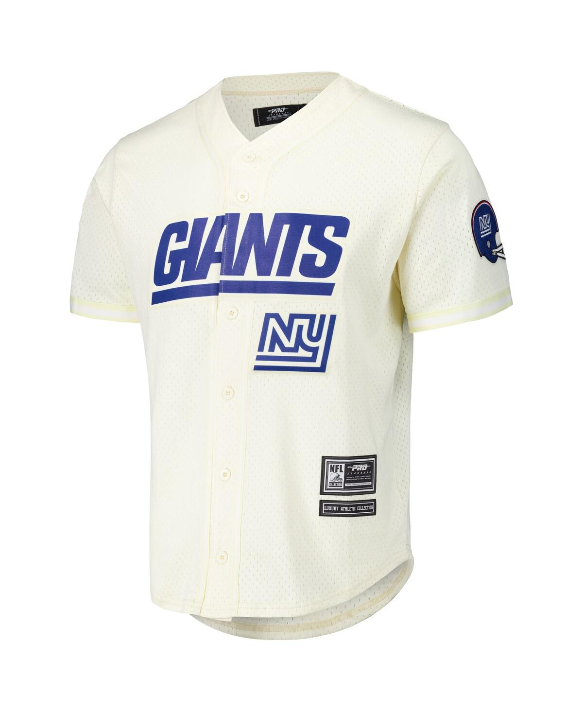 PRO STANDARD MEN'S CREAM NEW YORK GIANTS RETRO CLASSIC MESH BUTTON-UP SHIRT 