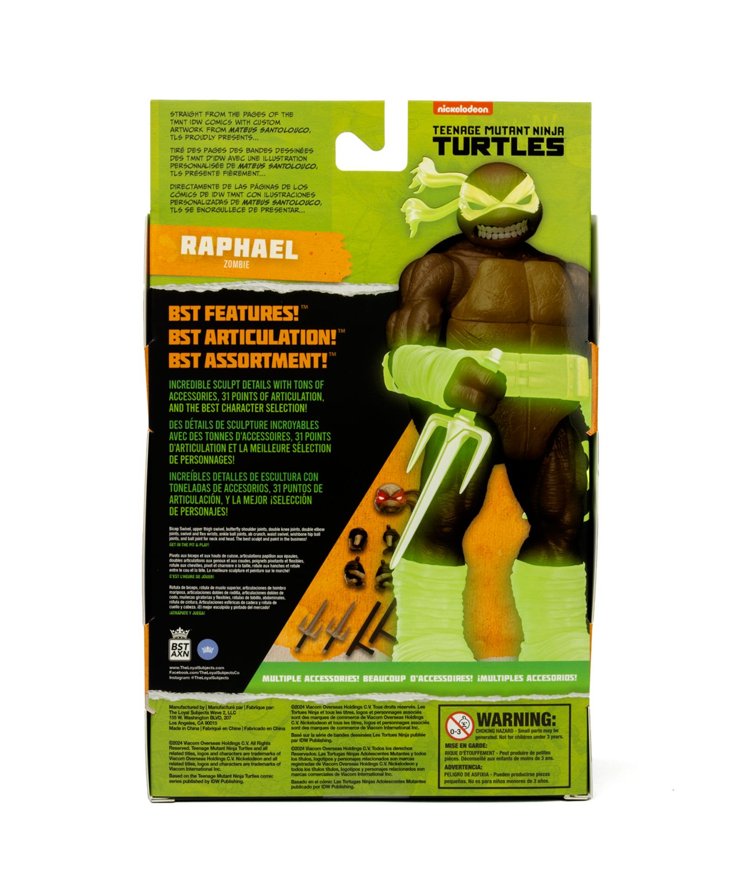 Детская фигурка The Loyal Subjects Bst Axn Undead GID Raphael 5" Figure — фото 2