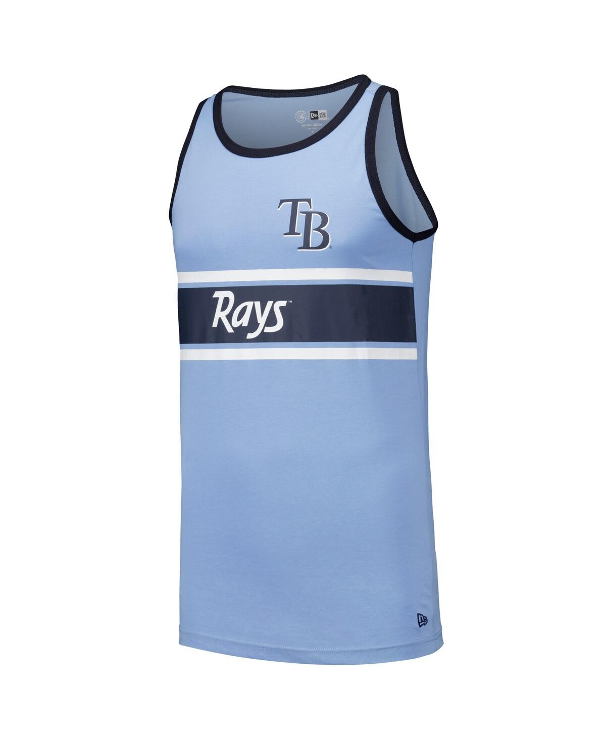 NEW ERA MEN'S LIGHT BLUE TAMPA BAY RAYS JERSEY RINGER TANK TOP 