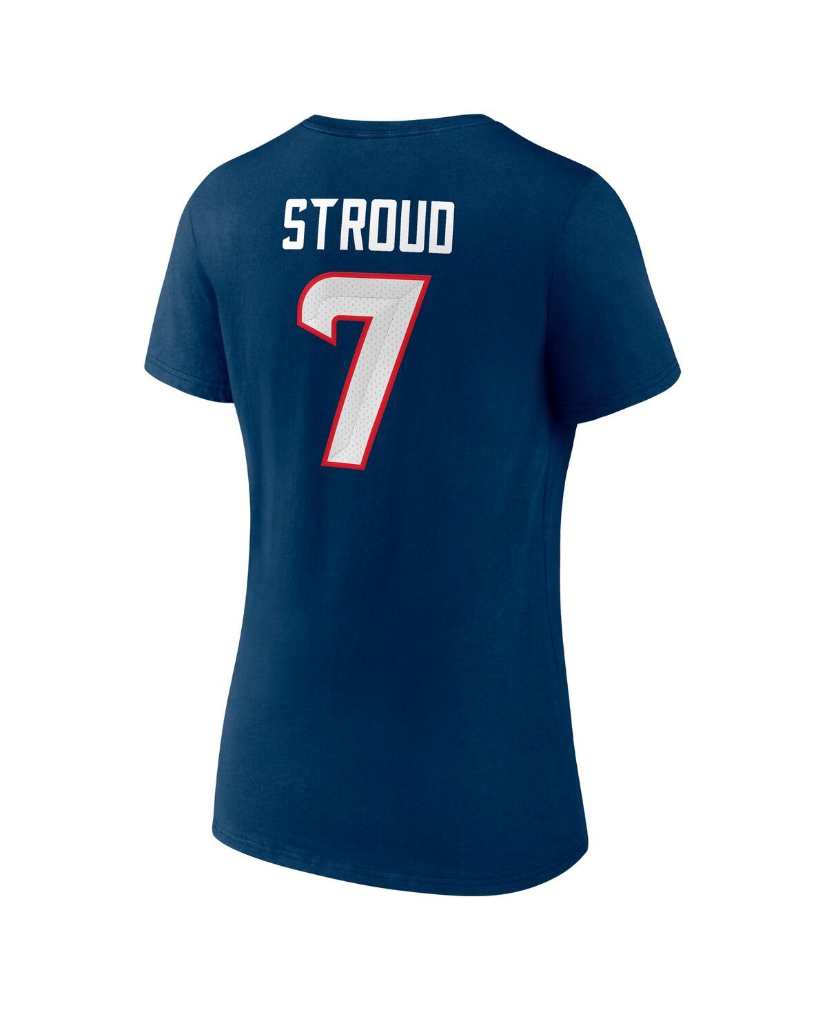 Fanatics Women's C.j. Stroud Navy Houston Texans Icon Player Name Number V-neck T-shirt In Navy