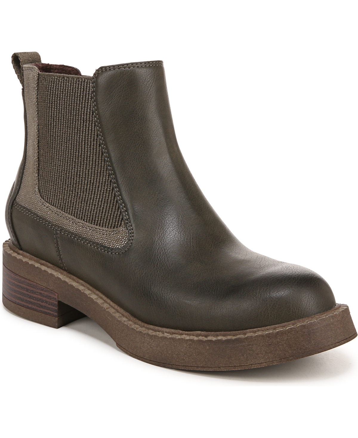 Women's Vera Chelsea Booties - Olive Faux Leather