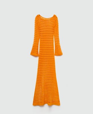 Mango Women's Long Openwork Knitted Dress - Macy's