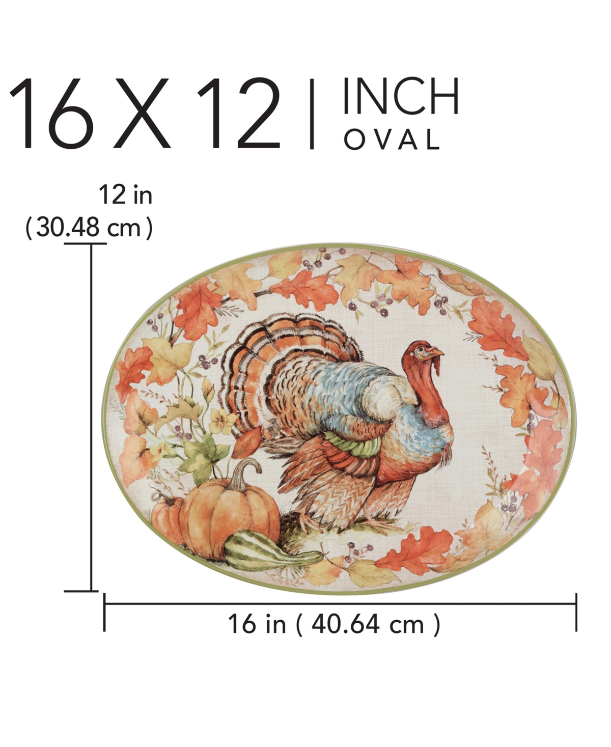 Certified International Autumn Breeze Oval Turkey Platter In Micscellan