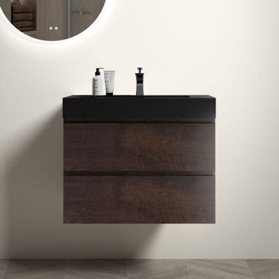 Matte Black Integrated Quartz Basin Modern Elegance for Your Bathroom
