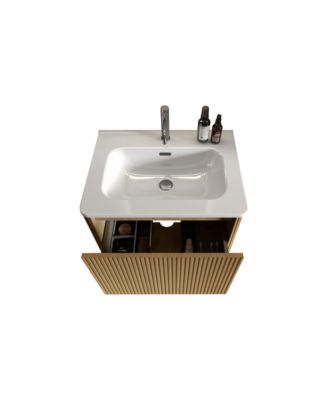 Etna 24" Striped Oak Vanity w/ White Sink