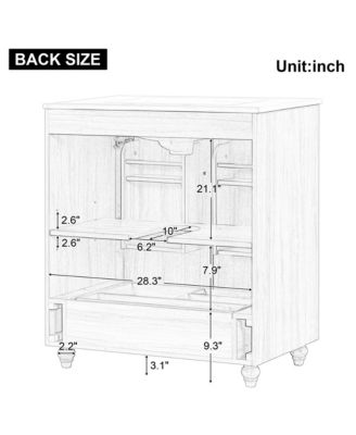 30" MDF Board Bathroom Vanity with Sink, Cabinet, and Drawer