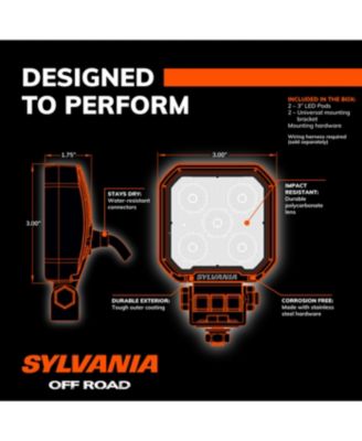 Rugged 3" LED Cube Pods | Flood Beam | 1400 Lumens | Off-Road Work Light | Lifetime Warranty | 2PC White