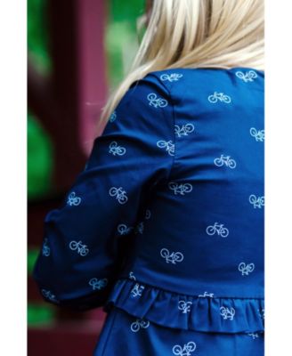 Toddler Girls Long Sleeve Ruffle Waist Dress