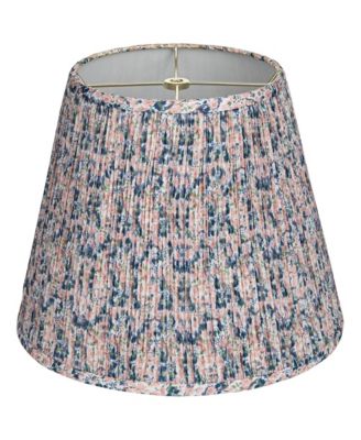 Collection Hardback Shirred Empire Lamp Shade Pink Blue Floral Medium 8" Top x 13" Bottom x 11" Slant Spider with Harp and Finial Fitting