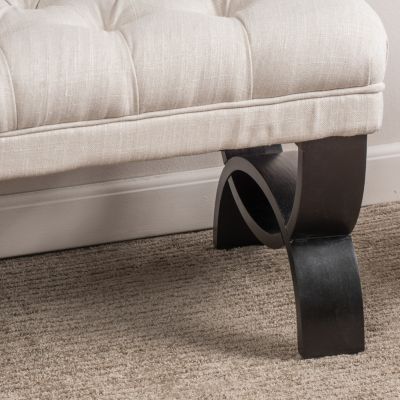 Button-Tufted Diamond Stitch Ottoman Bench – Contemporary Upholstered Seating