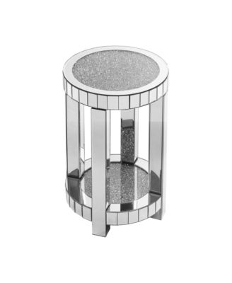 Crystal Inlay Mirror Coffee Table with Storage