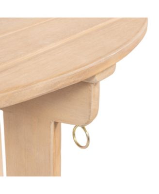 Cadiz Classic French Country 3-Piece Acacia Wood Half-Round Outdoor Folding Bistro Set