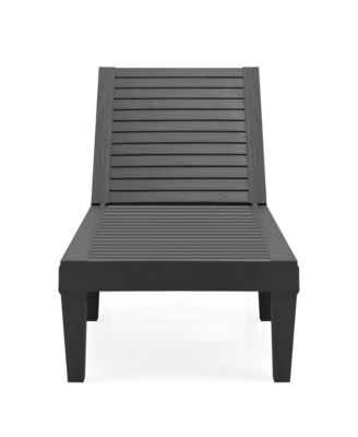 Patio Outdoor Chaise Lounge Chair Recliner w/ Adjustable Backrest Brown