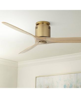 52" Windspun Modern Indoor Ceiling Fan 3 Blade Remote Control Soft Brass Finish Bedroom Living Room Hugger DC Motor