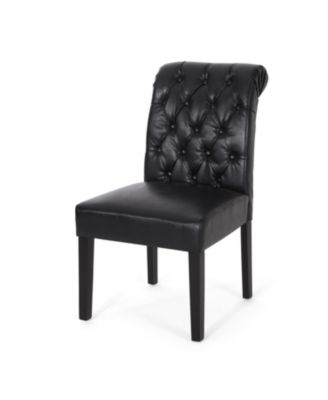 Contemporary Button Tufted Rolltop Dining Chairs