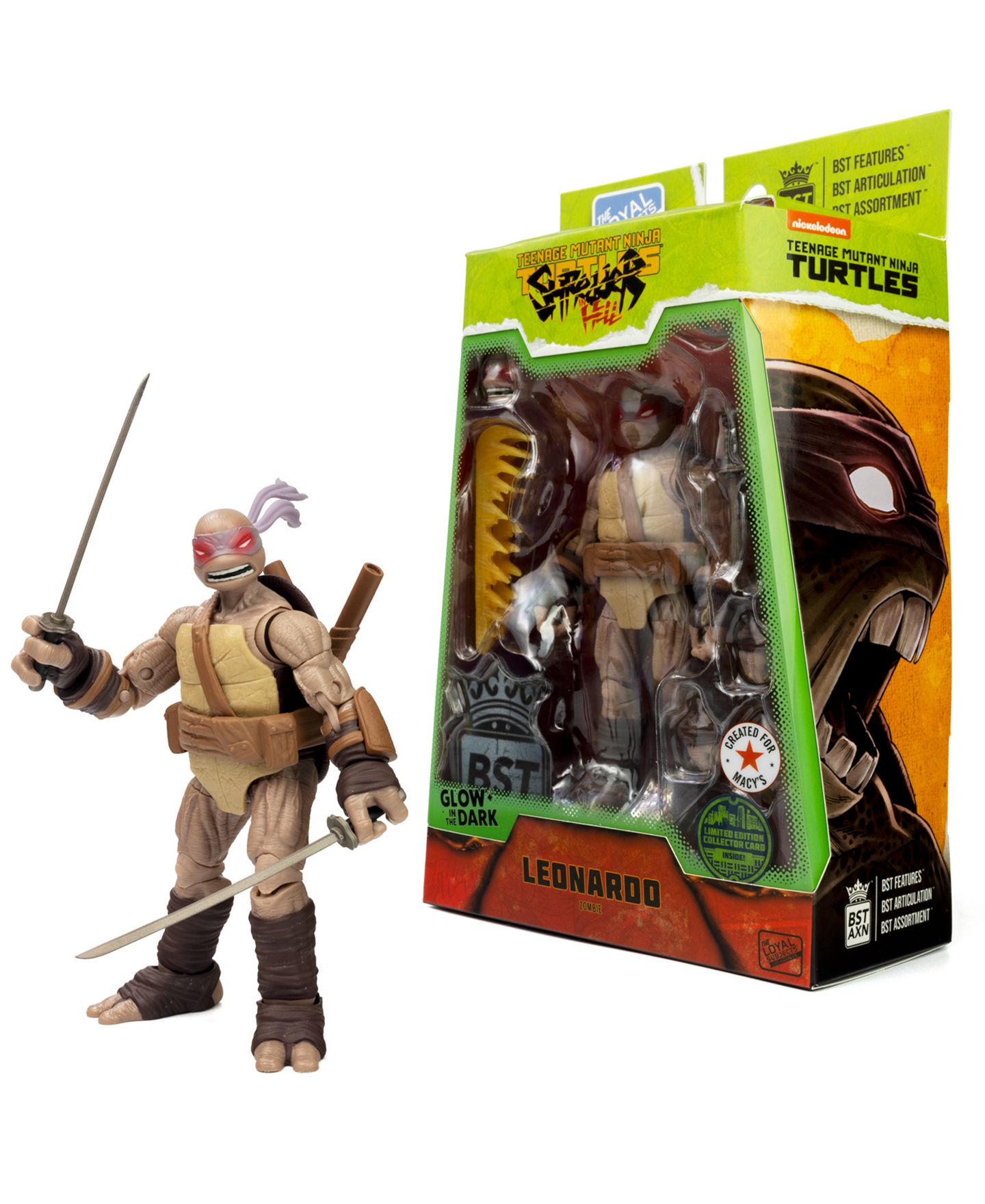 Детская фигурка The Loyal Subjects Bst Axn Undead GID Leonardo 5" Figure, Special Edition — фото 1