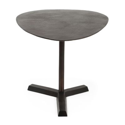 Industrial Elliptical Side Table With Raw Bronze Finish