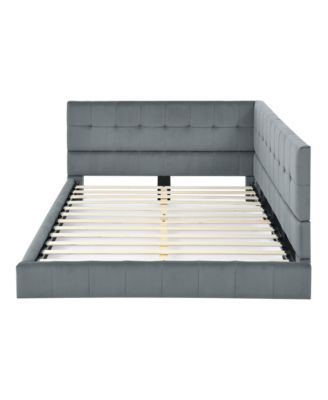 Streamdale Full Size Velvet Upholstered Daybed with Armrest