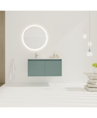 36" Floating Vanity with Drop-Shaped Resin Sink