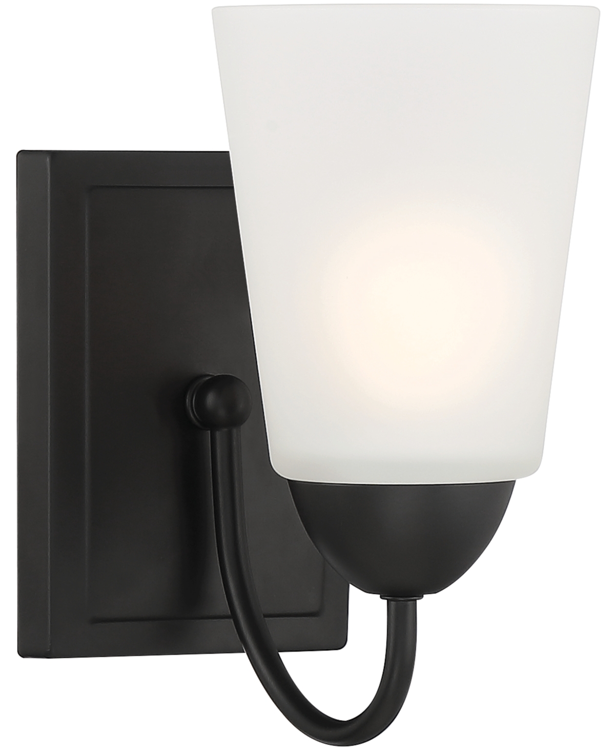 Designer's Fountain Bronson 5.25" Metal 1 Light Wall Sconce In Matte Black