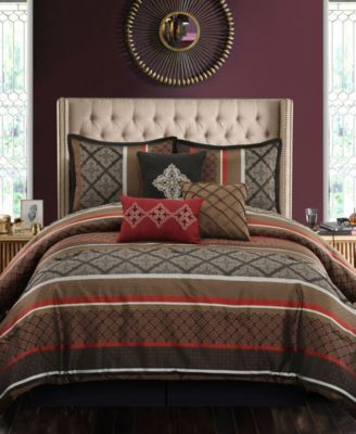 Tefia Jacquard Damask 7-Pc. Comforter Set, Queen
