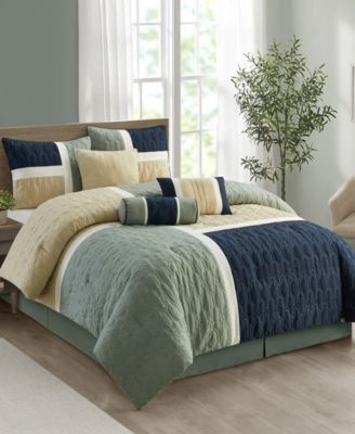 Natalia Colorblock 7-Pc. Comforter Set, Queen