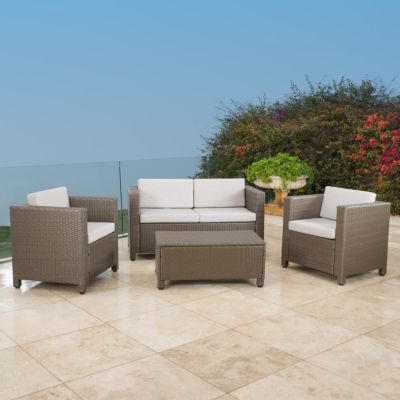 Streamdale 4-Piece Outdoor Sofa Set With Cushions And Coffee Table