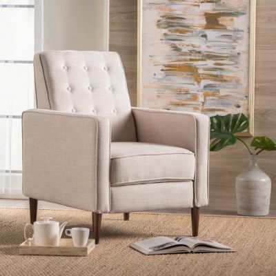 Mid-Century Modern Button-Tufted Upholstered Recliner