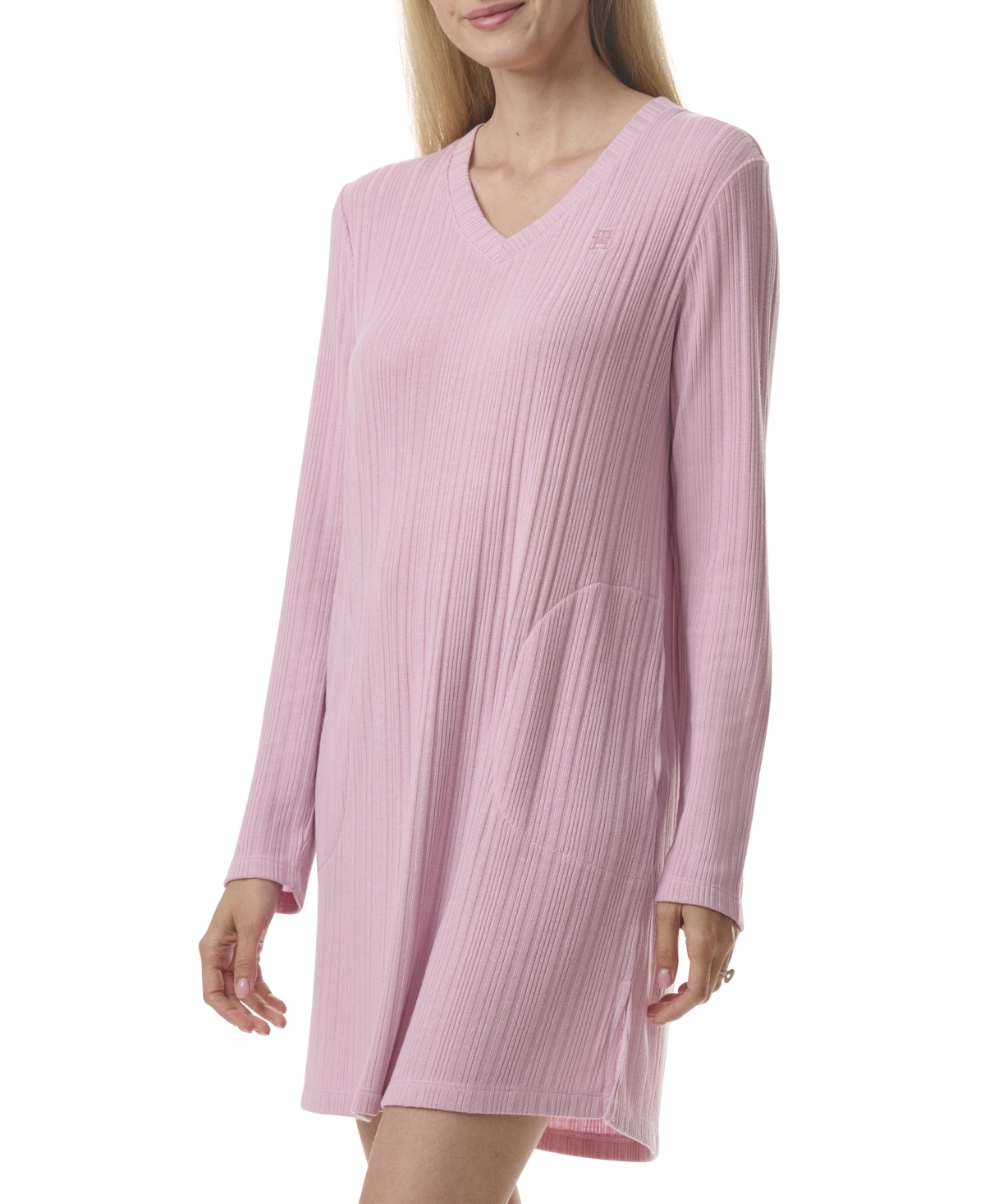 Tommy Hilfiger Women's Ribbed Long-Sleeve Sleepshirt