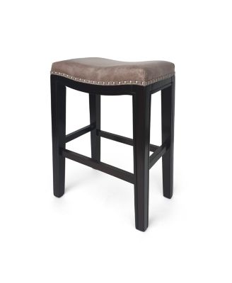 Acacia Wood Studded Counter Stool (Set Of 2)