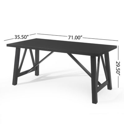 Streamdale Farmhouse Style Dining Table With Rubberwood Frame And Wood-Like Top