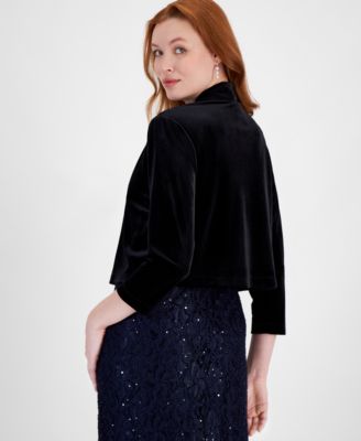 Women's Velvet 3/4-Sleeve Shrug Jacket