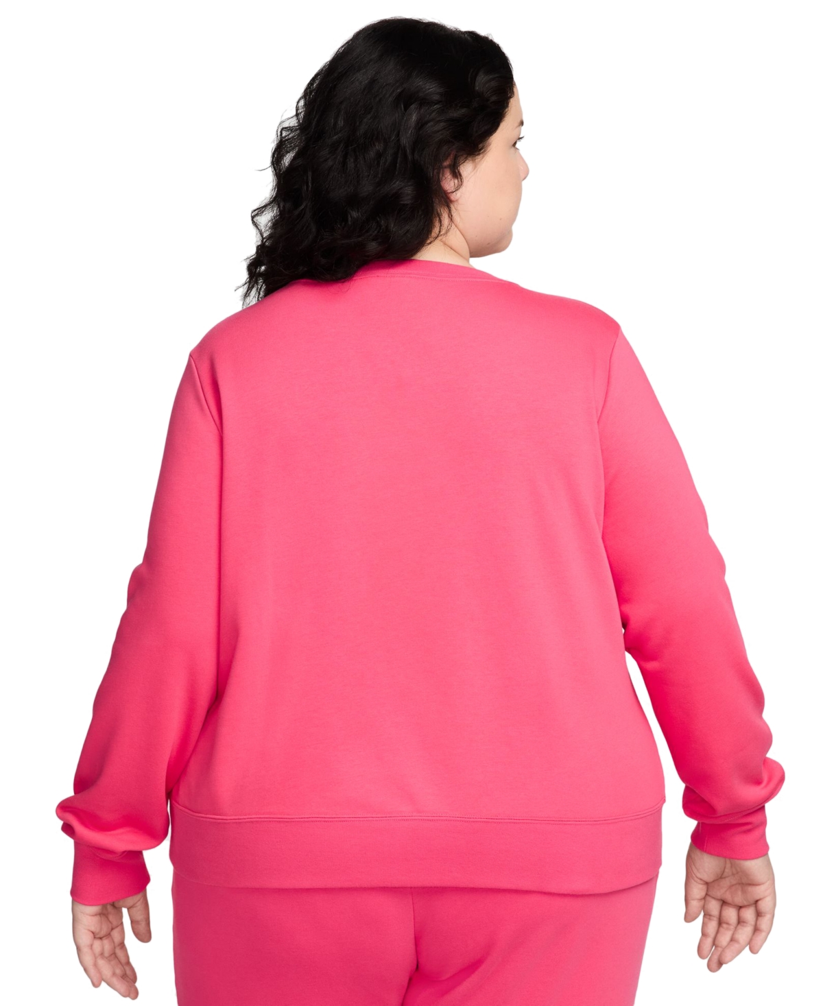 Nike Plus Size Active Sportswear Club Crewneck Fleece Sweatshirt -white