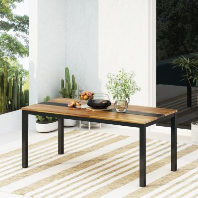 Modern Industrial Acacia Wood Dining Table