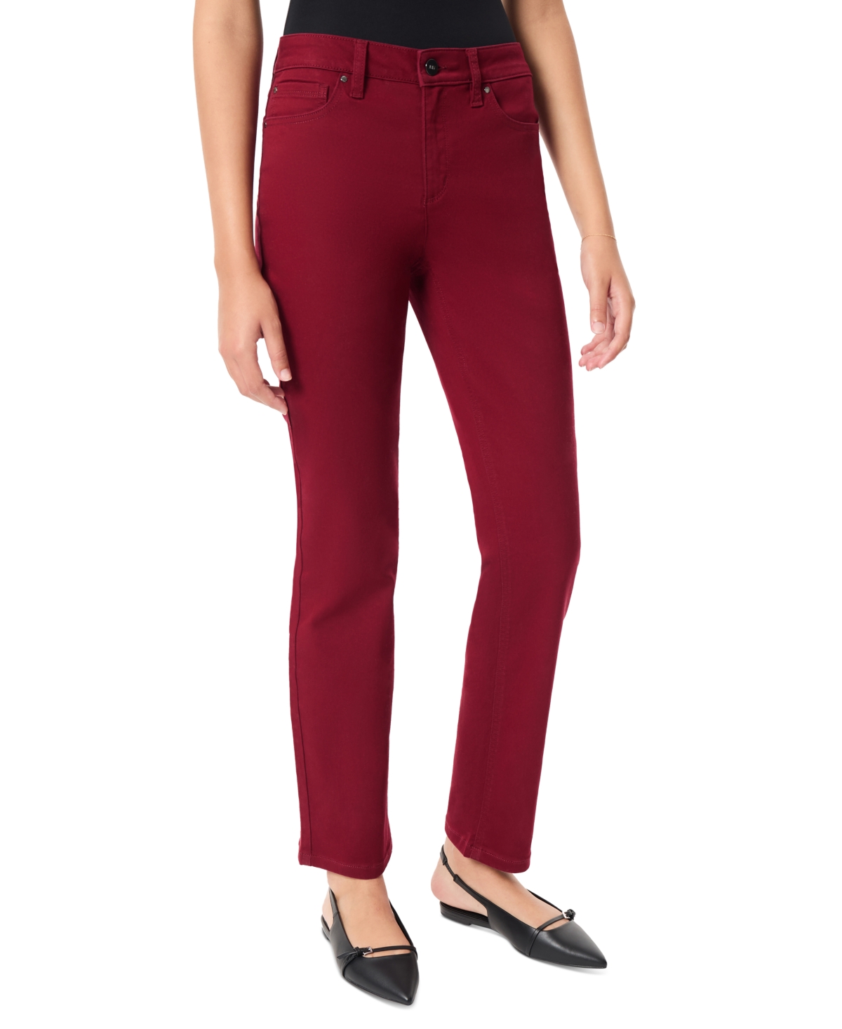 Jones New York Petite Lexington Straight High-Rise Jeans