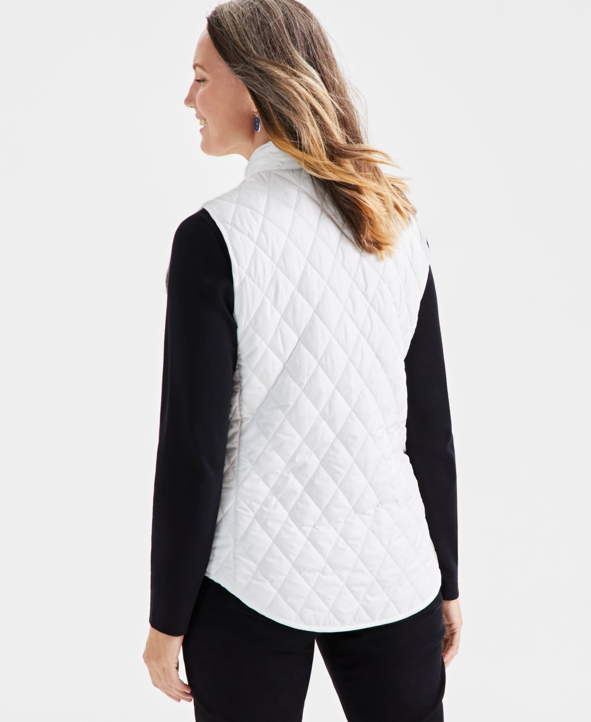 Style & Co Women's Quilted Mock-Neck Vest, Created for Macy's