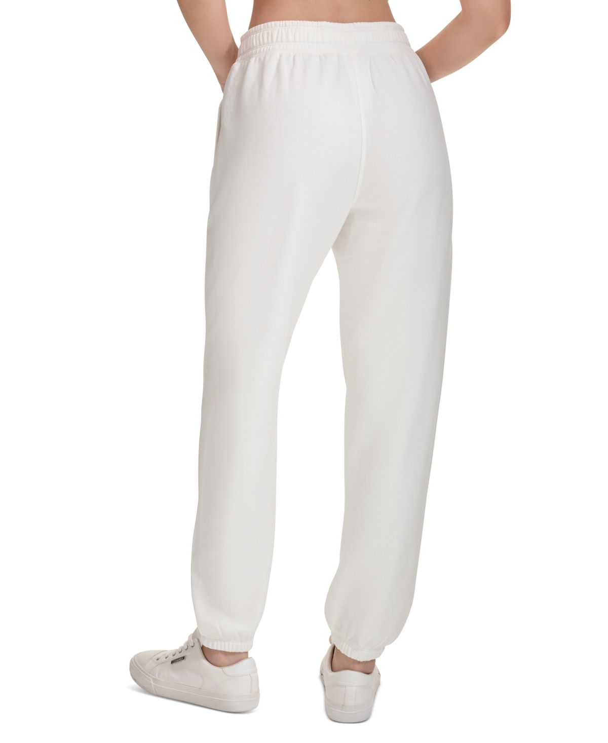 Calvin Klein Women's Fleece High Waist Drawstring Sweatpants In Cloud