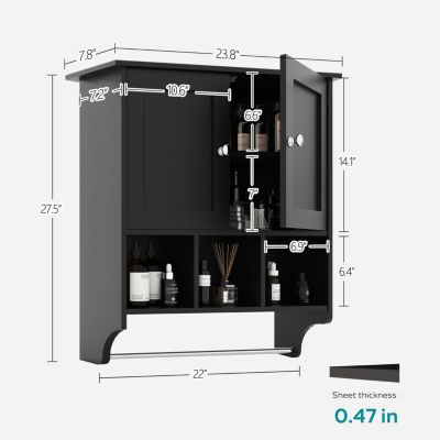 Premium Bathroom Cabinet with Ample Storage and Towel Bar