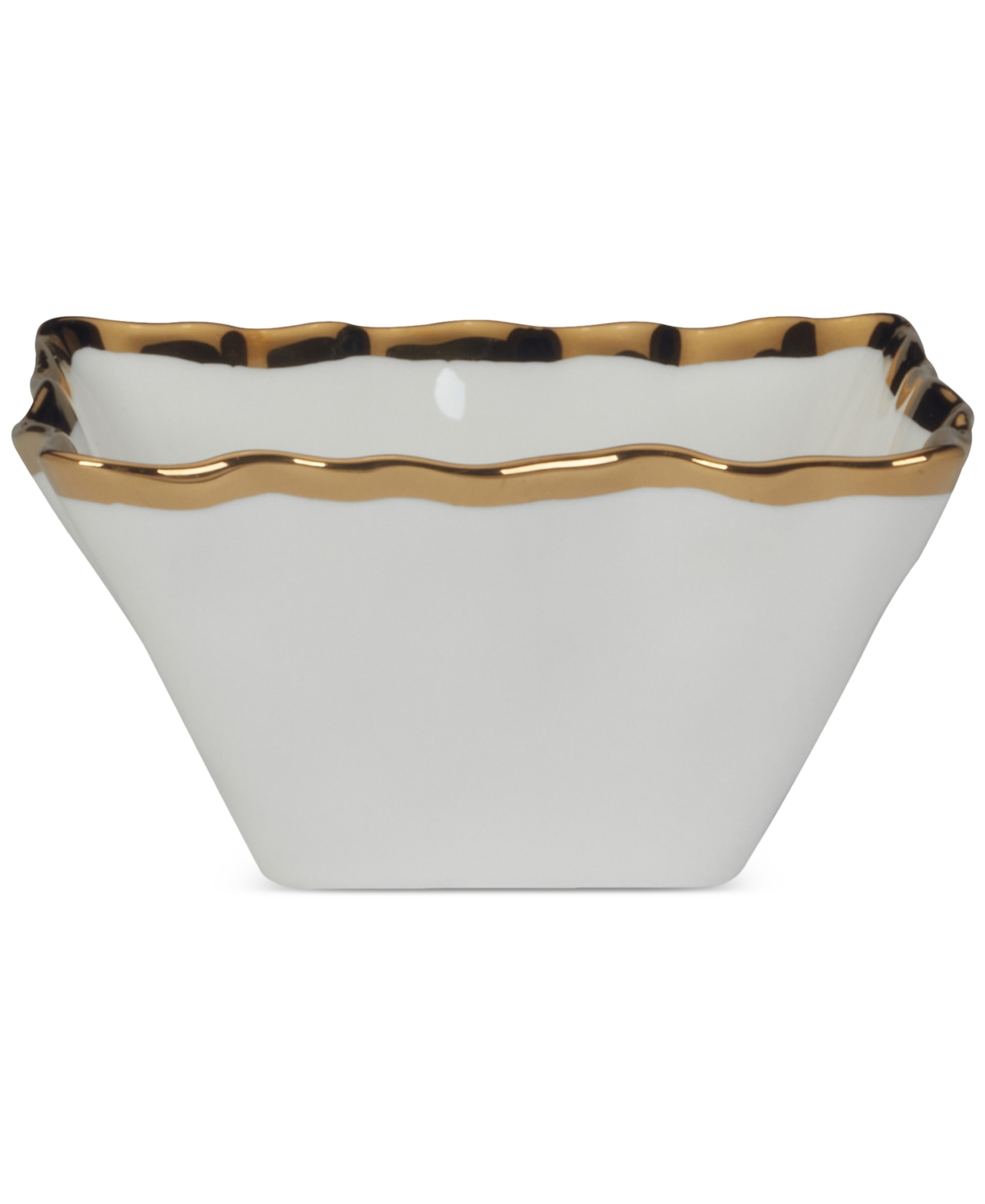 Certified International Regency Set Of 4 Square Snack Bowls In Silver
