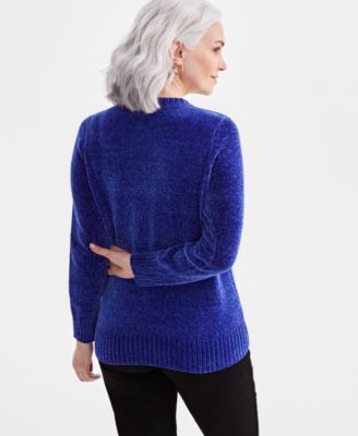 Style Co Women's Crewneck Chenille Long-Sleeve Sweater, Created