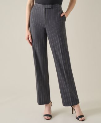 Kasper - Women's Pinstriped Straight-Leg Pants