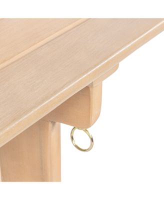 Nerja Modern Traditional 3-Piece Acacia Wood Half-Rectangular Outdoor Folding Bistro Set