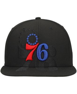 Men's Black Philadelphia 76ers Blackout Shadow Logo 59FIFTY Hat