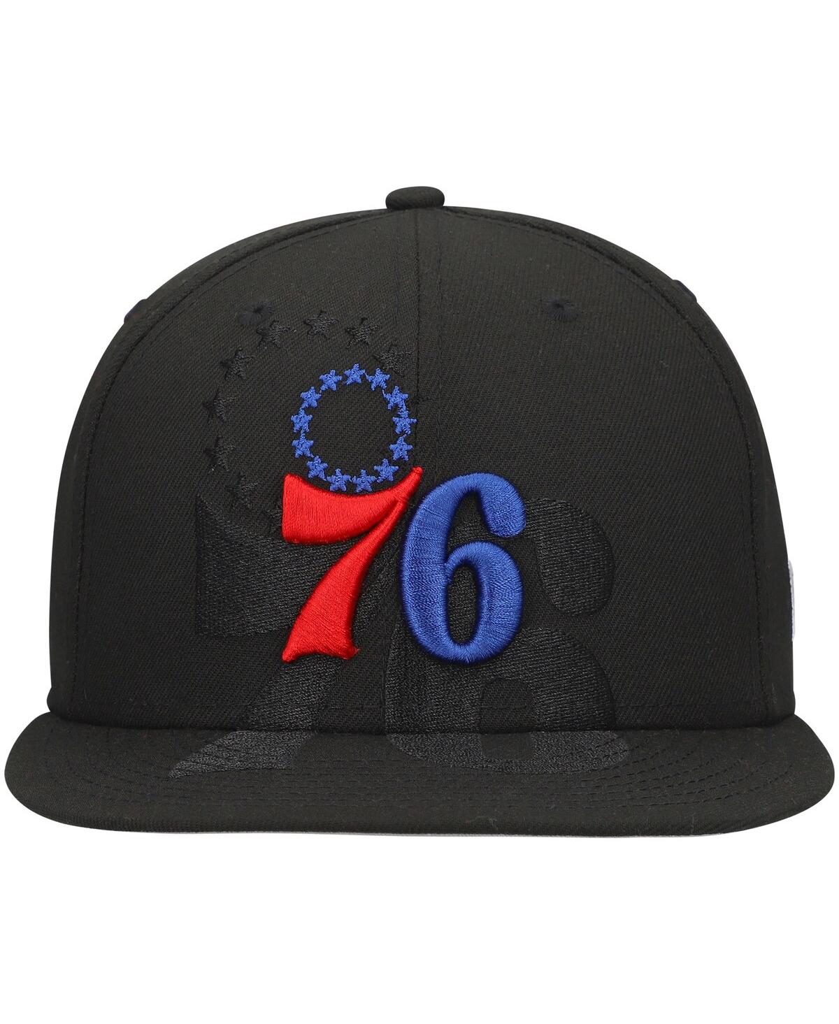 New Era Men'sPhiladelphia 76ers Blackout Shadow Logo 59FIFTY Hat - Black