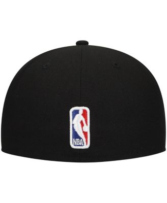 Men's Black Philadelphia 76ers Blackout Shadow Logo 59FIFTY Hat