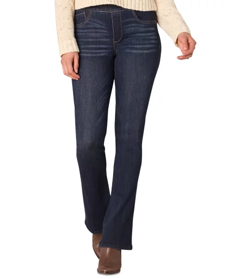 Petite "Ab"solution Pull-On High-Rise Bootcut Jeans - Indigo