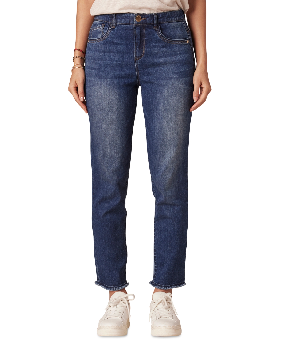 Petite "Ab"solution High-Rise Slim-Straight Jeans - Bl Blue