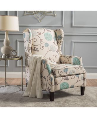  Traditional Wingback Recliner With Studded Border