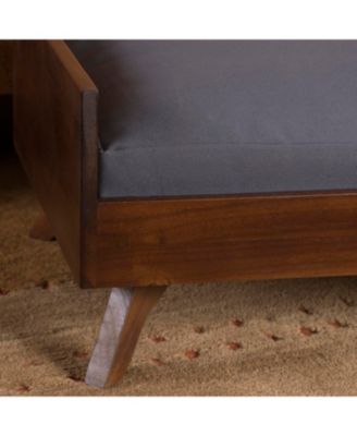 Acacia Wood Dog Bed With Water-Resistant Mattress